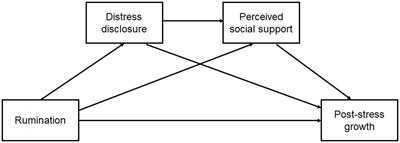 Trait rumination in post-stress growth among Chinese college students: the chain mediating effect of distress disclosure and perceived social support